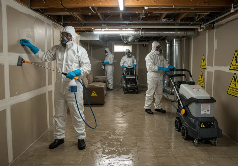 Basement Moisture Removal and Structural Drying process in Kaneohe, HI